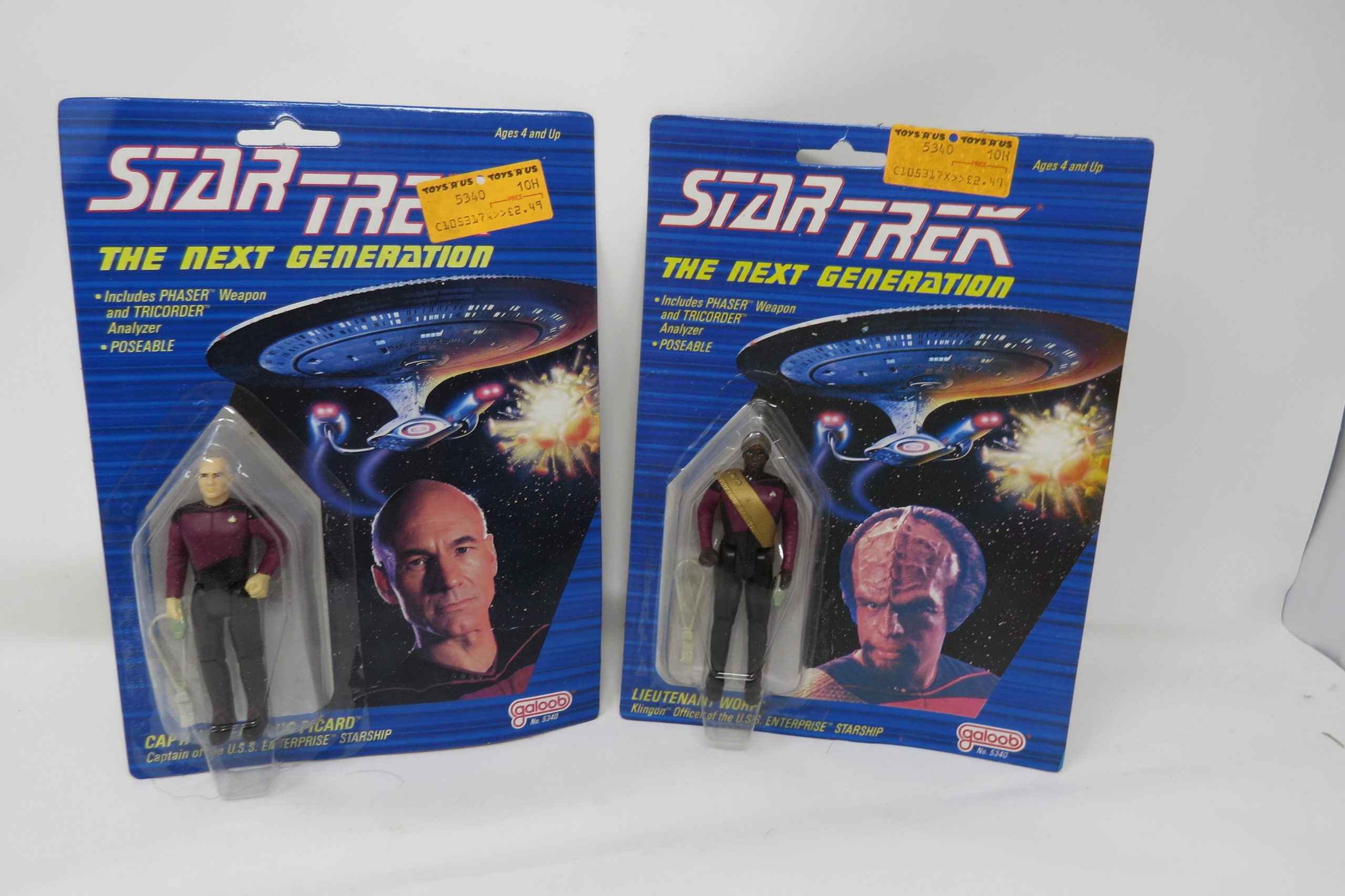 Galoob Star Trek Action Figure set Picard & Worf